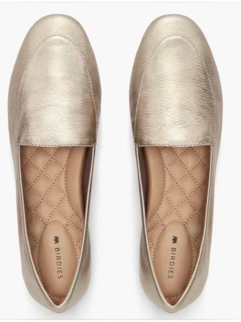 Birdies The Vesper, Gold Leather Loafers, slip on, Size 10